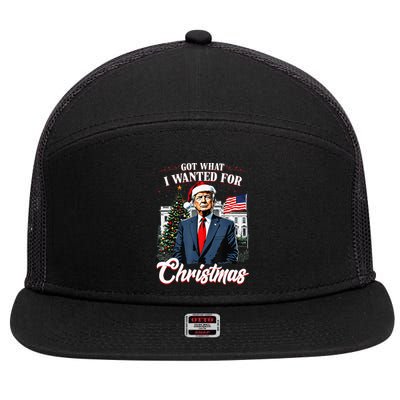 Got What I Wanted For Christmas Trump 2024 7 Panel Mesh Trucker Snapback Hat