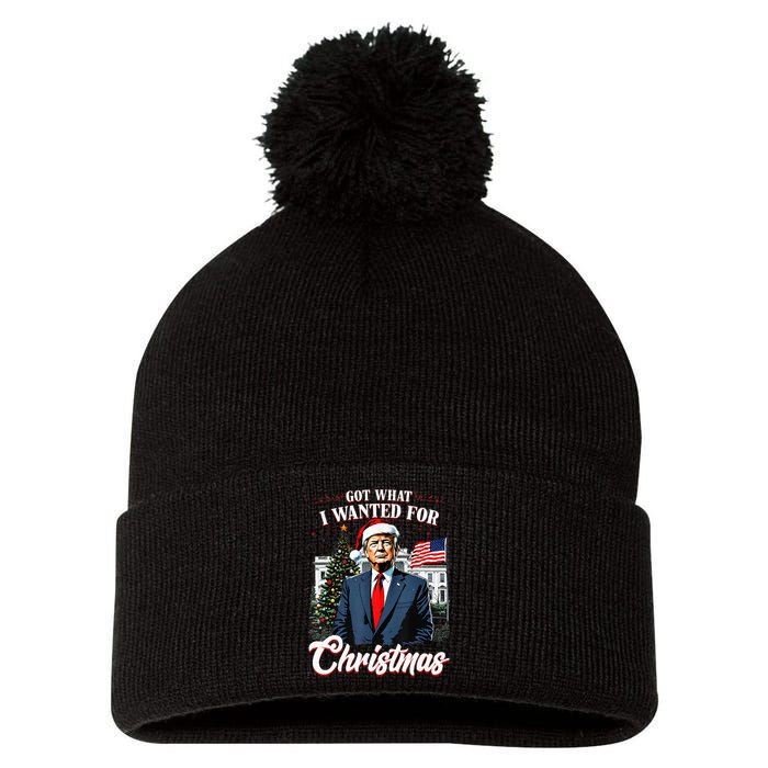 Got What I Wanted For Christmas Trump 2024 Pom Pom 12in Knit Beanie