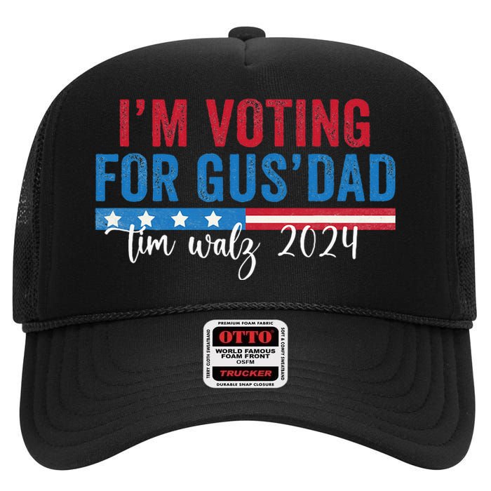 Gus Walz IM Voting For Gus Dad High Crown Mesh Back Trucker Hat