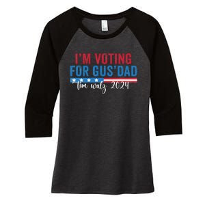 Gus Walz IM Voting For Gus Dad Women's Tri-Blend 3/4-Sleeve Raglan Shirt