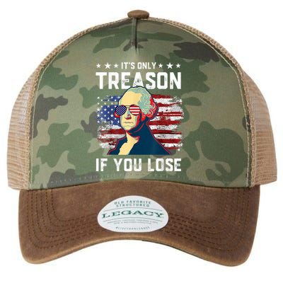 George Washington Its Only Treason If You Lose 4th Of July Legacy Tie Dye Trucker Hat
