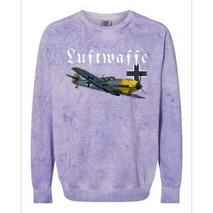 German Warbird I Messerschmitt BF109 I WW2 Airplanes Colorblast Crewneck Sweatshirt