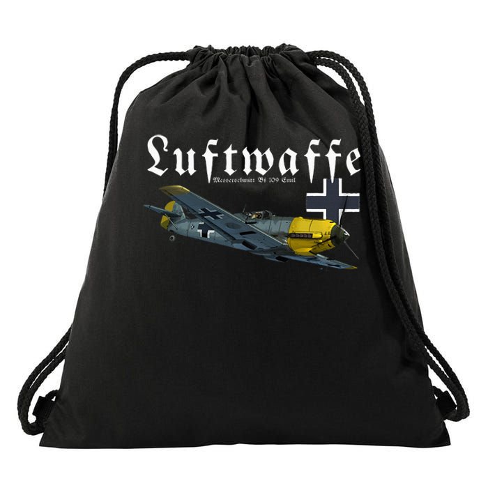 German Warbird I Messerschmitt BF109 I WW2 Airplanes Drawstring Bag