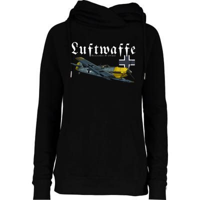 German Warbird I Messerschmitt BF109 I WW2 Airplanes Womens Funnel Neck Pullover Hood