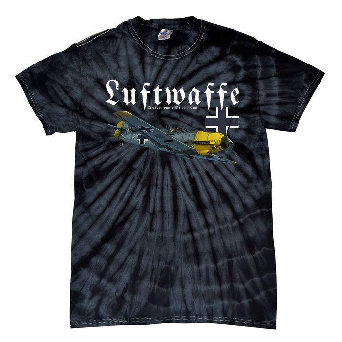 German Warbird I Messerschmitt BF109 I WW2 Airplanes Tie-Dye T-Shirt