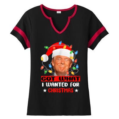 Got What I Wanted For Christmas Trump Xmas Pajamas 2024 Ladies Halftime Notch Neck Tee