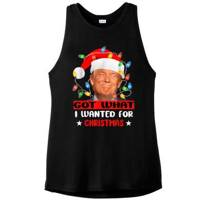 Got What I Wanted For Christmas Trump Xmas Pajamas 2024 Ladies PosiCharge Tri-Blend Wicking Tank