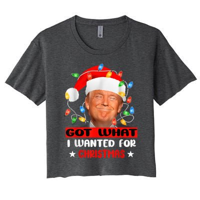 Got What I Wanted For Christmas Trump Xmas Pajamas 2024 Women's Crop Top Tee