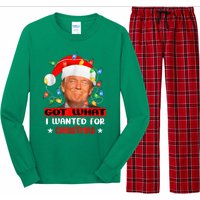 Got What I Wanted For Christmas Trump Xmas Pajamas 2024 Long Sleeve Pajama Set