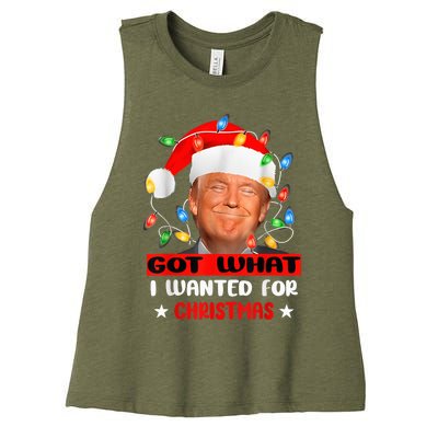 Got What I Wanted For Christmas Trump Xmas Pajamas 2024 Women's Racerback Cropped Tank