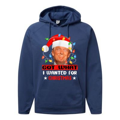 Got What I Wanted For Christmas Trump Xmas Pajamas 2024 Performance Fleece Hoodie