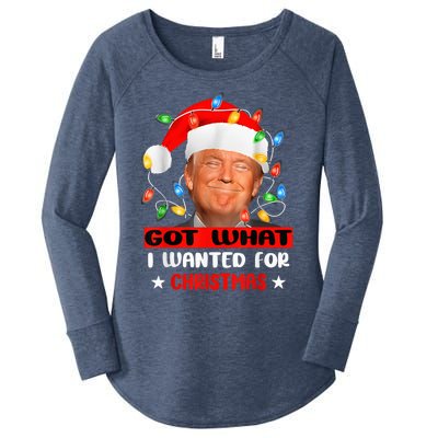 Got What I Wanted For Christmas Trump Xmas Pajamas 2024 Women's Perfect Tri Tunic Long Sleeve Shirt