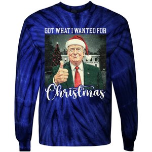 Got What I Wanted For Christmas Santa Trump Won 2024 Tie-Dye Long Sleeve Shirt