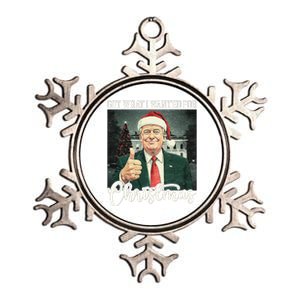 Got What I Wanted For Christmas Santa Trump Won 2024 Metallic Star Ornament