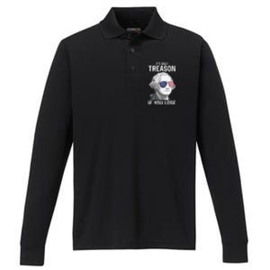 George Washington ItS Only Treason If You Lose Performance Long Sleeve Polo