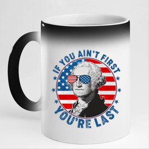 George Washington If You Ain't First You're Last 11oz Black Color Changing Mug