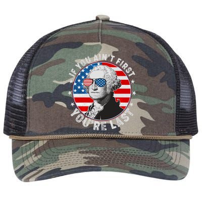 George Washington If You Ain't First You're Last Retro Rope Trucker Hat Cap