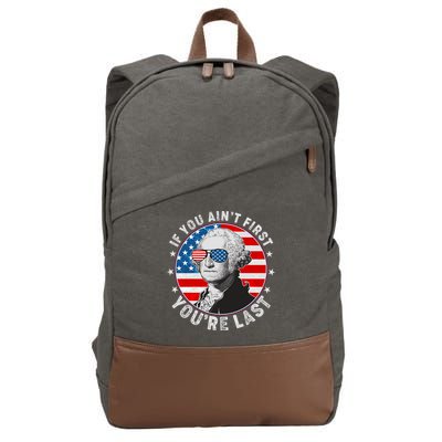 George Washington If You Ain't First You're Last Cotton Canvas Backpack