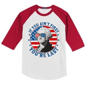 George Washington If You Ain't First You're Last Kids Colorblock Raglan Jersey