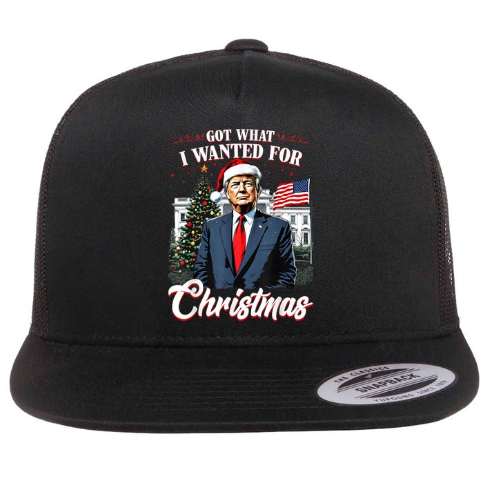 Got What I Wanted For Christmas Trump 2024 Flat Bill Trucker Hat