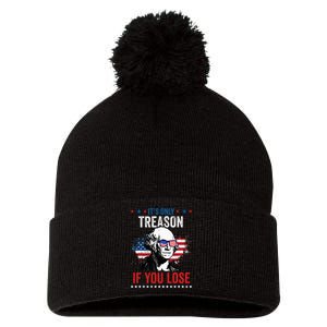 George Washington It's Only Treason If You Lose 4th Of July Pom Pom 12in Knit Beanie