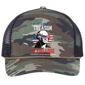 George Washington It's Only Treason If You Lose 4th Of July Retro Rope Trucker Hat Cap