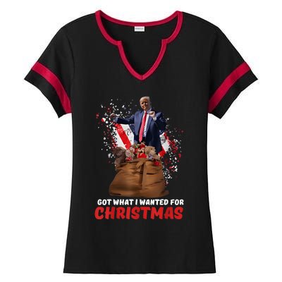 Got What I Wanted For Christmas Trump Won 2024 President Ladies Halftime Notch Neck Tee