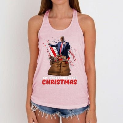 Got What I Wanted For Christmas Trump Won 2024 President Women's Knotted Racerback Tank