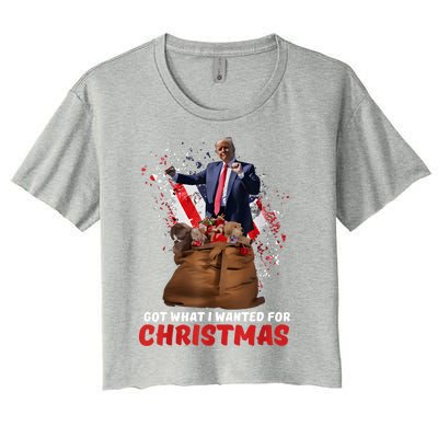 Got What I Wanted For Christmas Trump Won 2024 President Women's Crop Top Tee