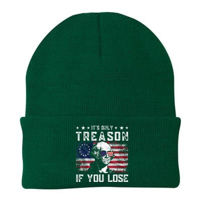 George Washington ItS Only Treason If You Lose 4th Of July Knit Cap Winter Beanie