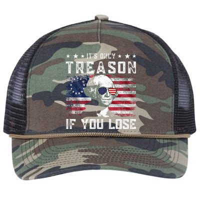 George Washington ItS Only Treason If You Lose 4th Of July Retro Rope Trucker Hat Cap