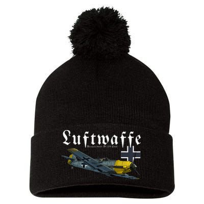 German Warbird I Messerschmitt Bf109 I Ww2 Airplanes Pom Pom 12in Knit Beanie