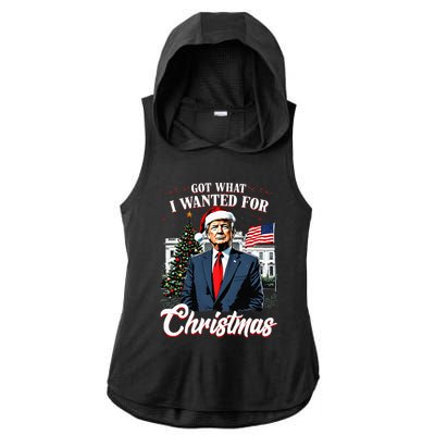 Got What I Wanted For Christmas Trump 2024 Ladies PosiCharge Tri-Blend Wicking Draft Hoodie Tank