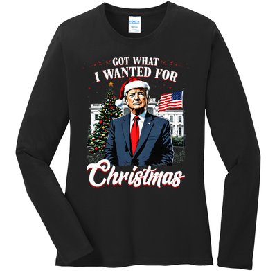 Got What I Wanted For Christmas Trump 2024 Ladies Long Sleeve Shirt