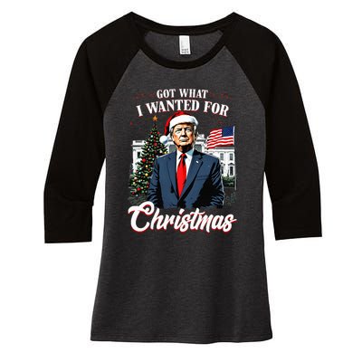 Got What I Wanted For Christmas Trump 2024 Women's Tri-Blend 3/4-Sleeve Raglan Shirt