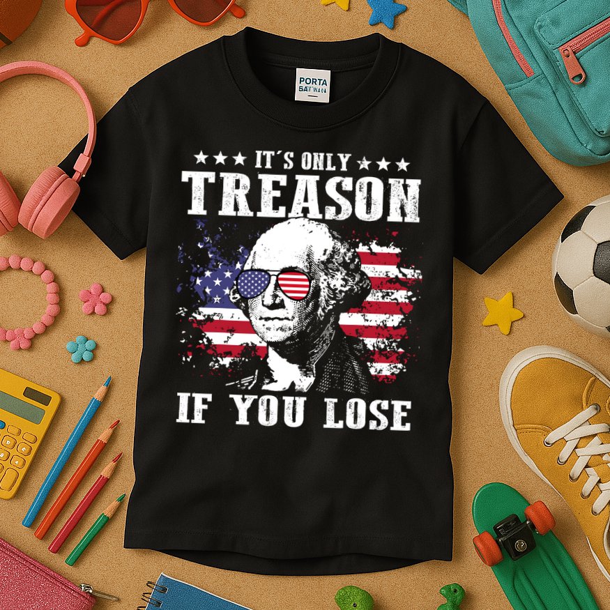 George Washington Its Only Treason If You Lose 4th Of July Kids T-Shirt