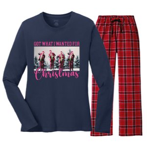 Got What I Wanted For Christmas Santa Trump Won 2024 Women's Long Sleeve Flannel Pajama Set 