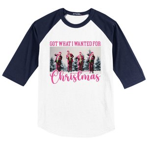 Got What I Wanted For Christmas Santa Trump Won 2024 Baseball Sleeve Shirt