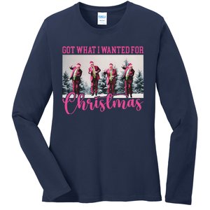 Got What I Wanted For Christmas Santa Trump Won 2024 Ladies Long Sleeve Shirt