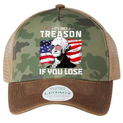 George Washington Its Only Treason If You Lose 4th Of July Legacy Tie Dye Trucker Hat