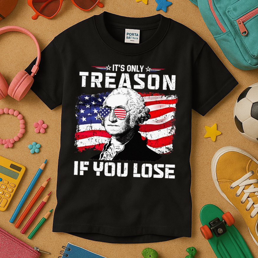 George Washington Its Only Treason If You Lose 4th Of July Kids T-Shirt