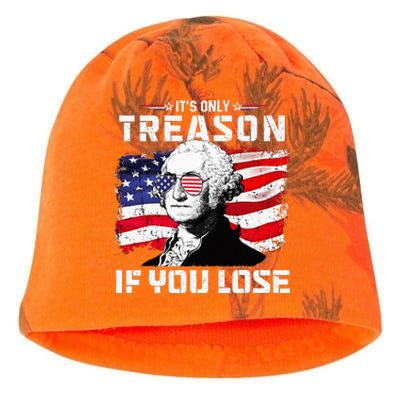 George Washington Its Only Treason If You Lose 4th Of July Kati - Camo Knit Beanie