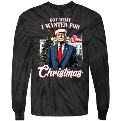 Got What I Wanted For Christmas Trump 2024 Tie-Dye Long Sleeve Shirt