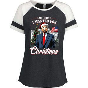 Got What I Wanted For Christmas Trump 2024 Enza Ladies Jersey Colorblock Tee