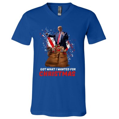 Got What I Wanted For Christmas Trump Won 2024 V-Neck T-Shirt