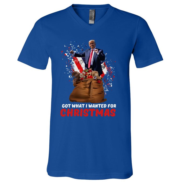 Got What I Wanted For Christmas Trump Won 2024 V-Neck T-Shirt