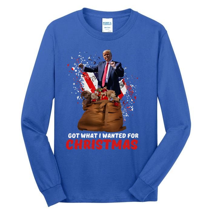 Got What I Wanted For Christmas Trump Won 2024 Tall Long Sleeve T-Shirt