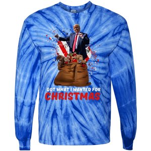 Got What I Wanted For Christmas Trump Won 2024 Tie-Dye Long Sleeve Shirt