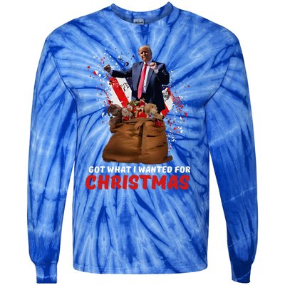 Got What I Wanted For Christmas Trump Won 2024 Tie-Dye Long Sleeve Shirt