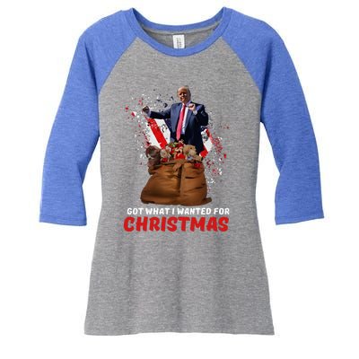 Got What I Wanted For Christmas Trump Won 2024 Women's Tri-Blend 3/4-Sleeve Raglan Shirt